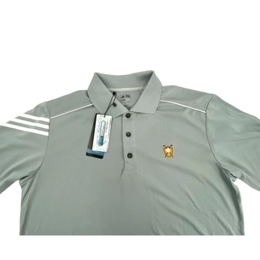 Adidas Mens Climacool Golf Polo Short‎ Sleeve Shirt Grey Size Medium